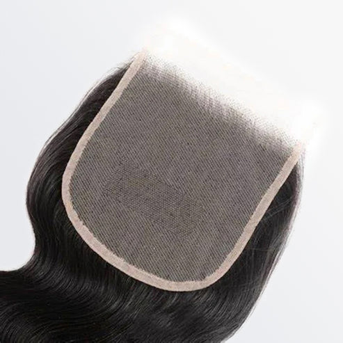 Straight Free Parted Lace Closure with undetectable transparent lace for a natural look.