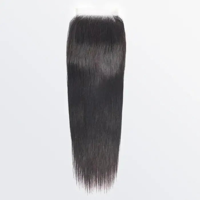 Straight Free Parted Lace Closure showcasing sleek and shiny hair with undetectable transparent lace design.