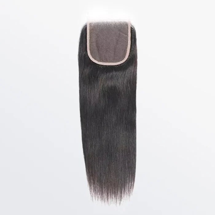 Straight Free Parted Lace Closure with undetectable transparent lace for comfortable and breathable wear.