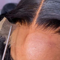Close-up of Body Wave Free Parted Lace Closure showing undetectable lace and hairline blending for a natural look.